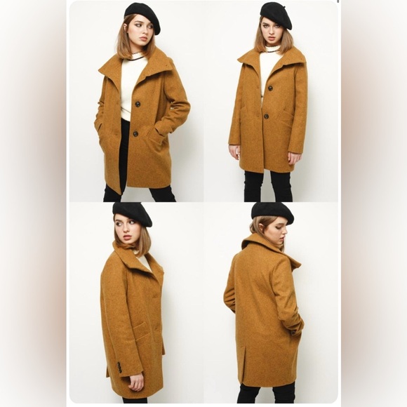 Sessun Chera Wool Blend Lined Jacket Pea Coat Womens Size Small - Picture 1 of 14
